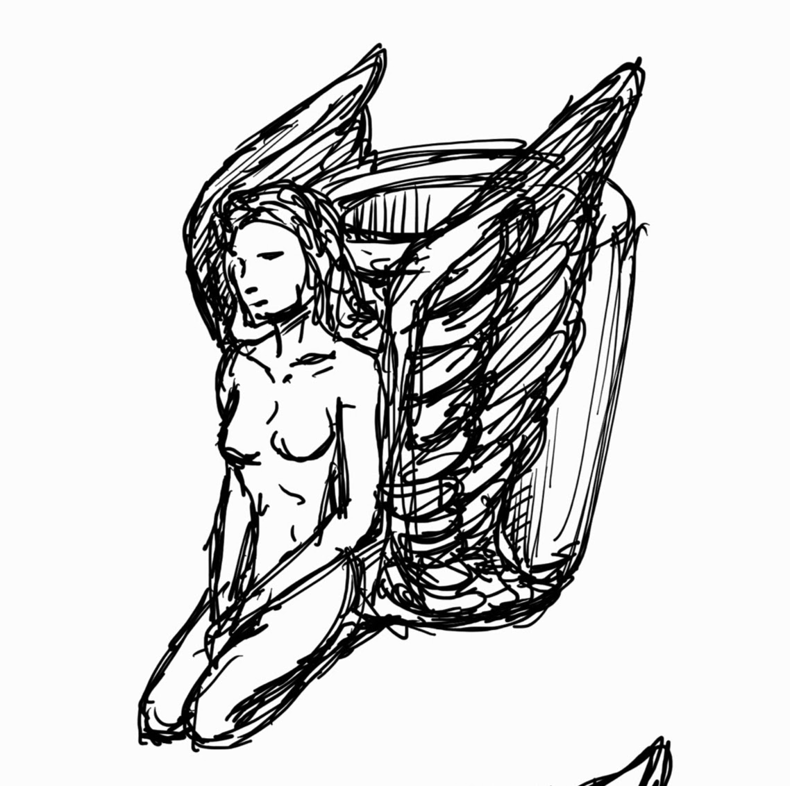 Ceramic Angel Cup Concept Sketch