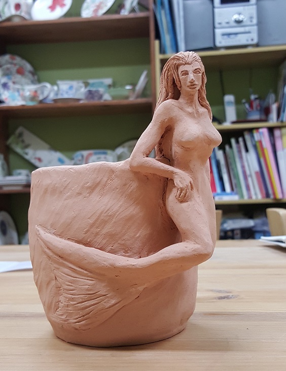 mermaid clay sculpture