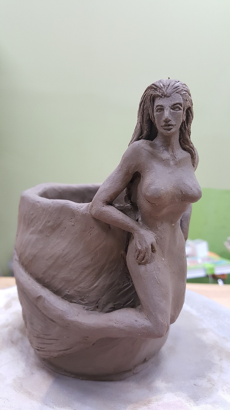 mermaid clay sculpture