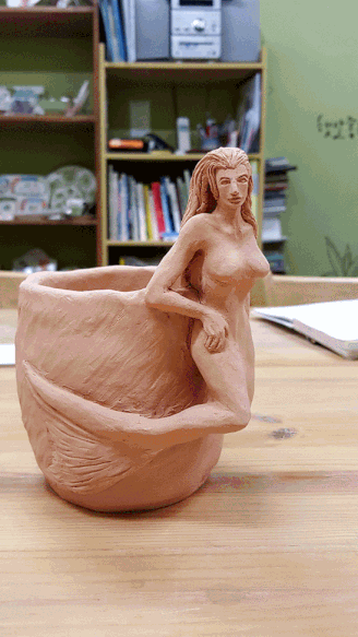 mermaid clay sculpture